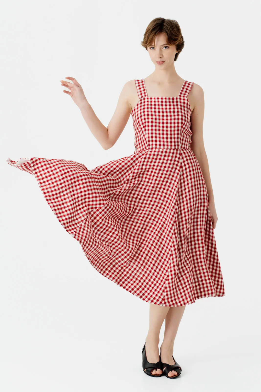 Pinafore – Sleeveless Linen Midi Dress sold by Son de Flor product image thumbnail 2