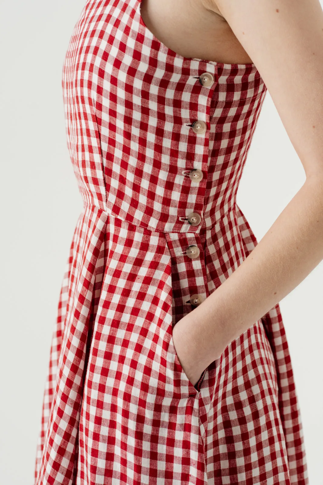 Pinafore – Sleeveless Linen Midi Dress sold by Son de Flor product image thumbnail 5