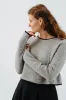 Crop Sweater, Wool, Light Grey sold by Son de Flor