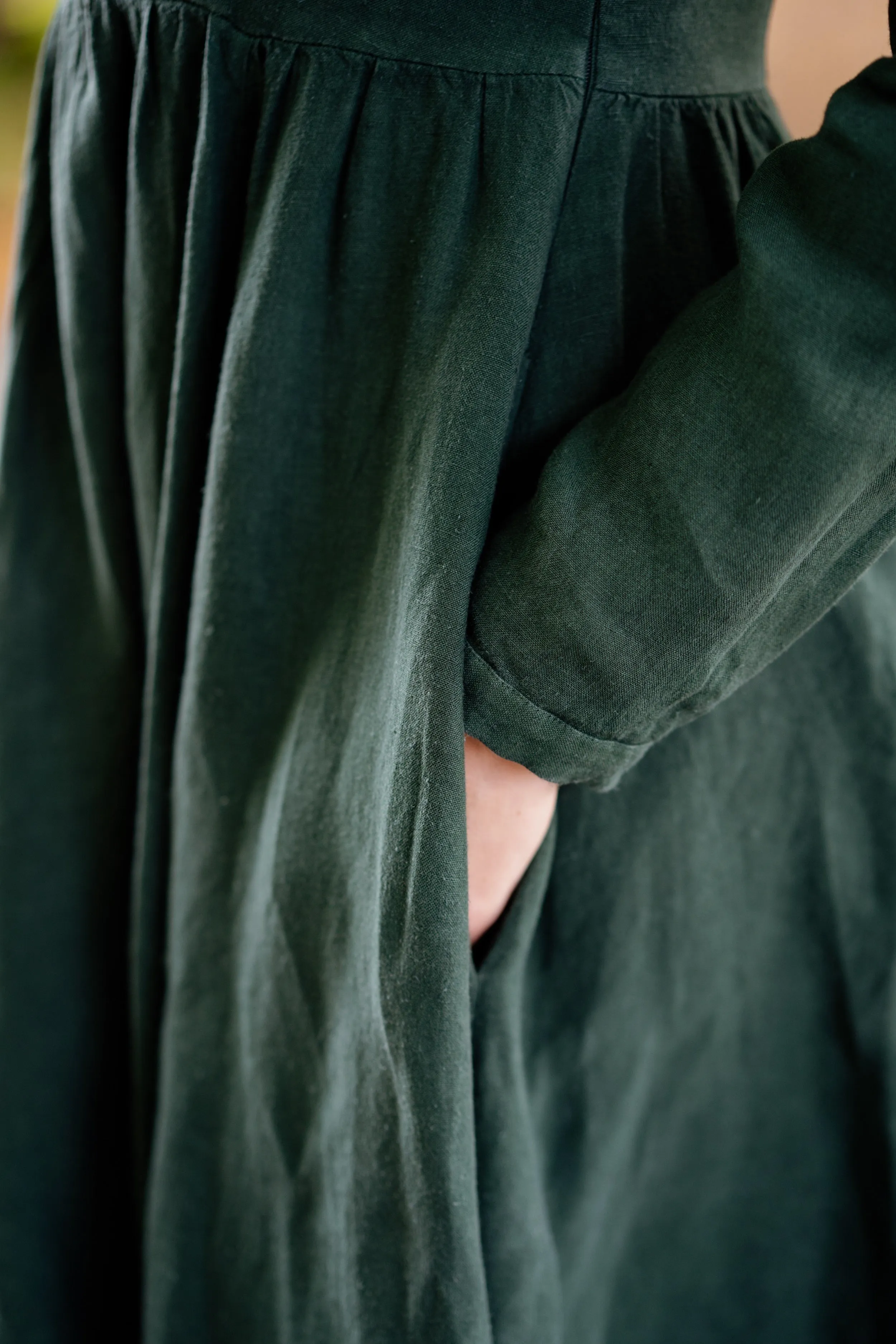 Classic – Long Sleeve Peter Pan Collar Linen Dress sold by Son de Flor product image thumbnail 3