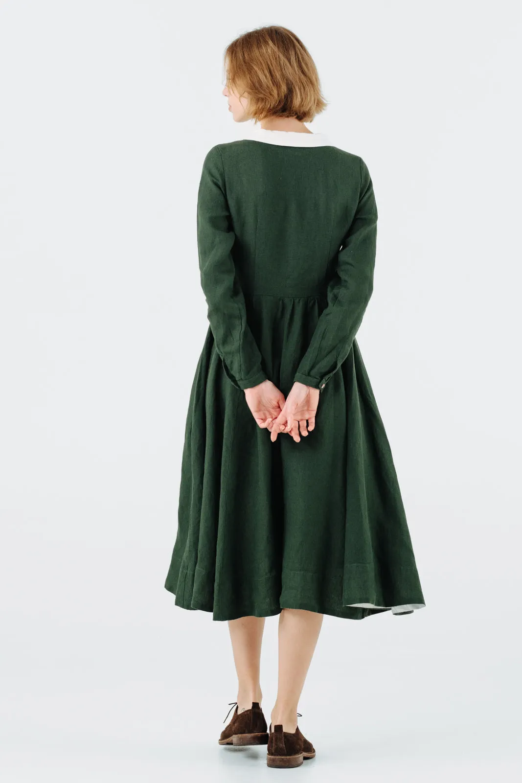 Classic Dress with Embroidered Wildwood Collar, Long Sleeve sold by Son de Flor product image thumbnail 5