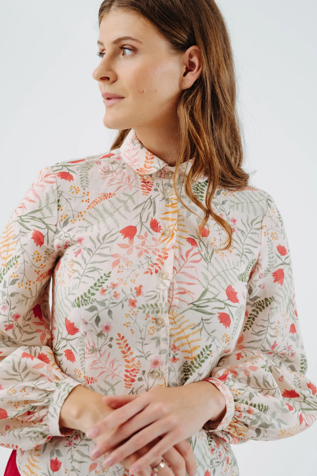 Fitted Sophie Shirt, Long Sleeve, Whimsical Garden sold by Son de Flor product image thumbnail 4
