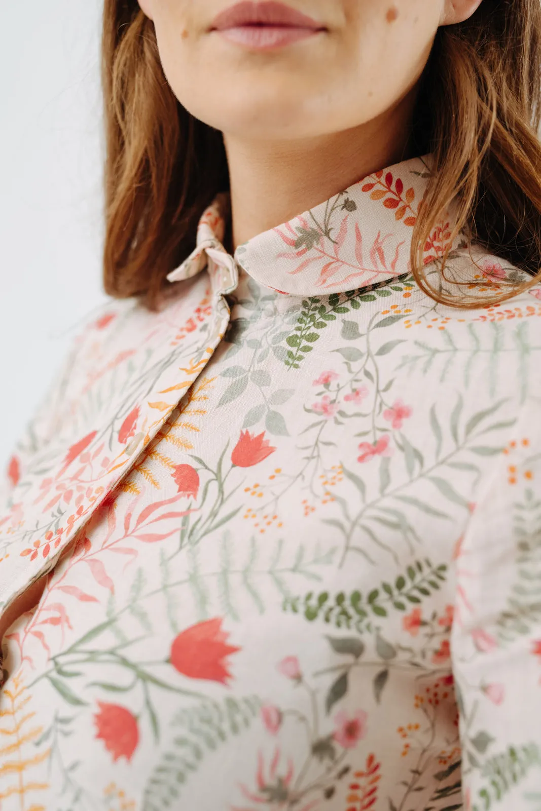 Fitted Sophie Shirt, Long Sleeve, Whimsical Garden sold by Son de Flor