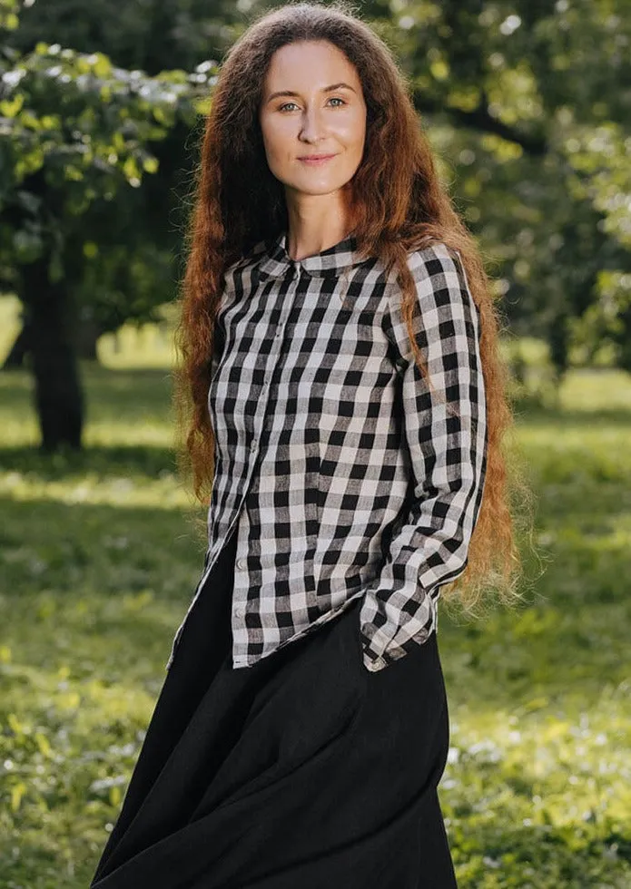 Classic Shirt, Long Sleeve, Black Checkers sold by Son de Flor
