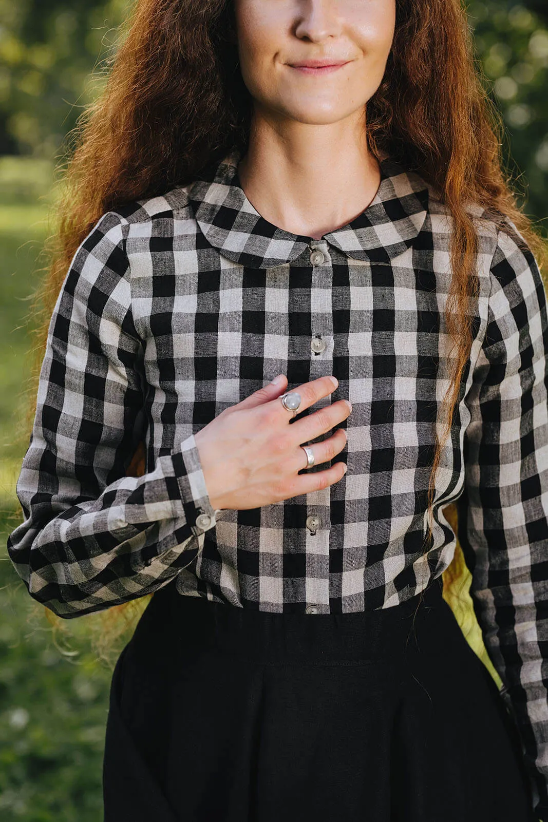 Classic Shirt, Long Sleeve, Black Checkers sold by Son de Flor product image thumbnail 2