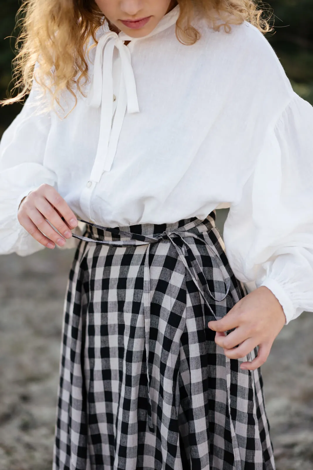 Clementine – Linen Shirt with Bow-Tie Collar sold by Son de Flor product image thumbnail 4