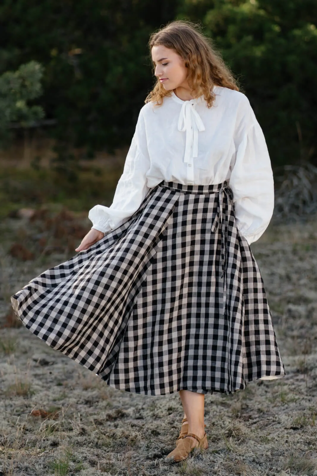 Clementine – Linen Shirt with Bow-Tie Collar sold by Son de Flor product image thumbnail 3