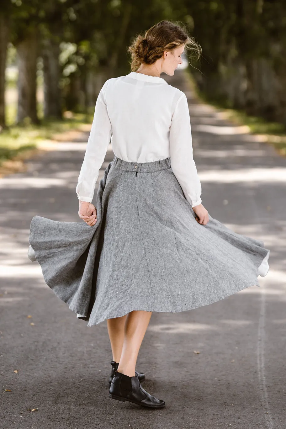 Classic Skirt, Twill Linen sold by Son de Flor product image thumbnail 4