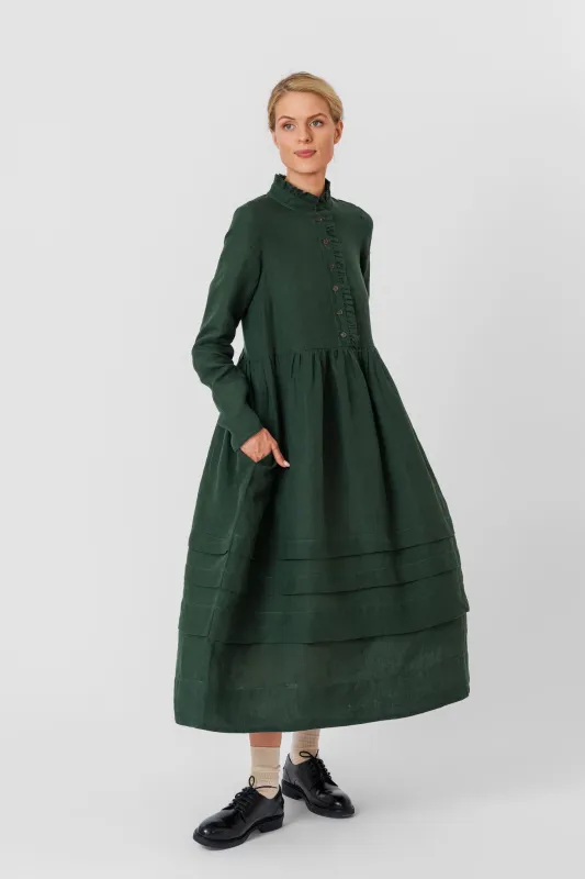 Amy Dress, Long Sleeve, Evergreen sold by Son de Flor