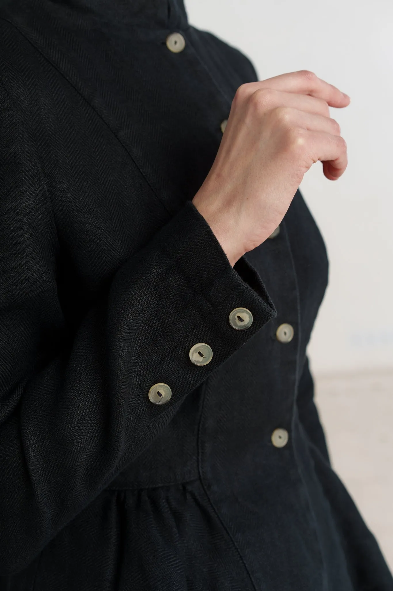 Peplum Jacket, Twill Linen, Black Pansy sold by Son de Flor product image thumbnail 4