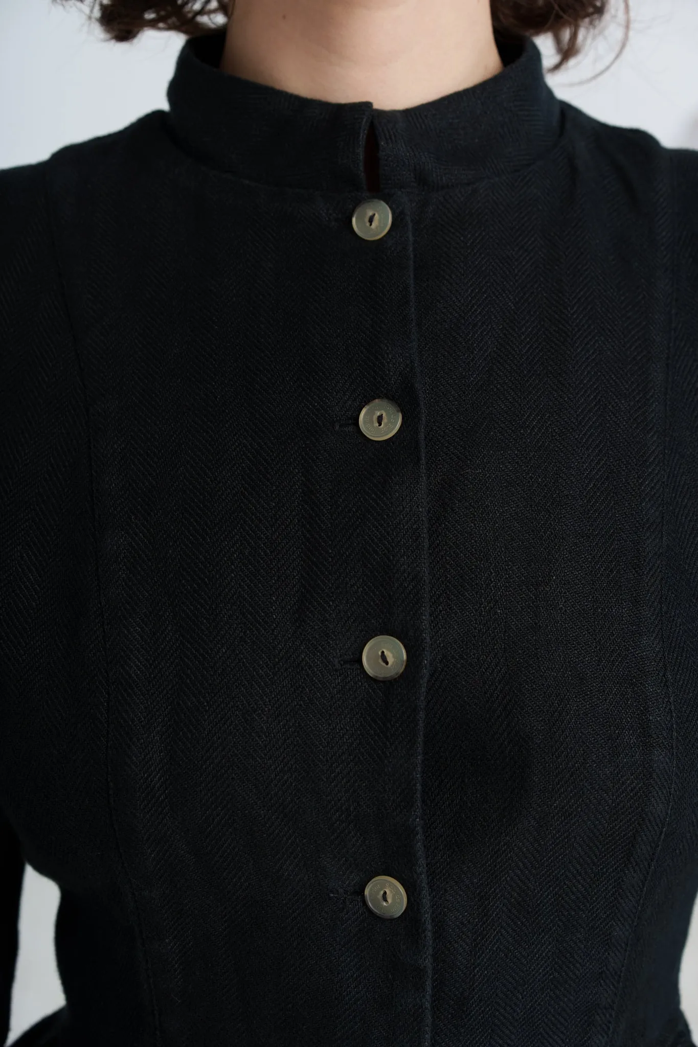 Peplum Jacket, Twill Linen, Black Pansy sold by Son de Flor product image thumbnail 3