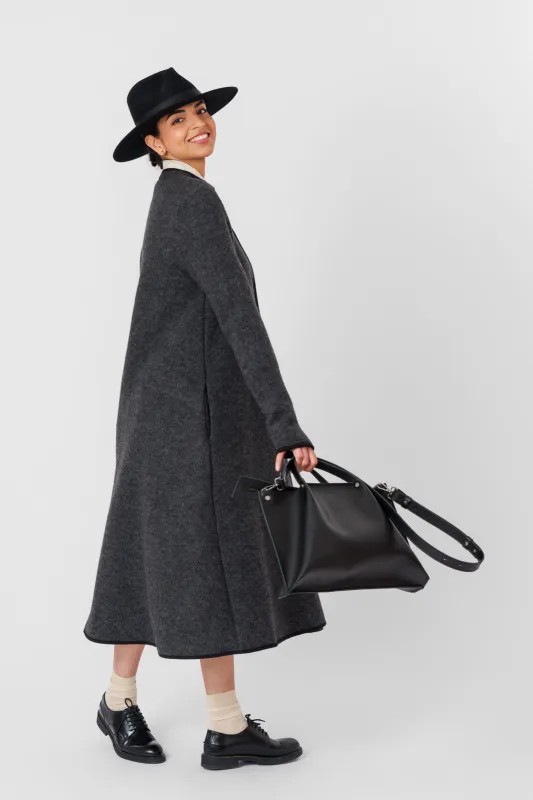 Classic Coat, Wool, Charcoal Grey sold by Son de Flor