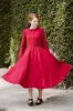 Classic Dress, Long Sleeve, Red Poppy sold by Son de Flor