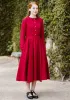 Classic Dress, Long Sleeve, Red Poppy sold by Son de Flor