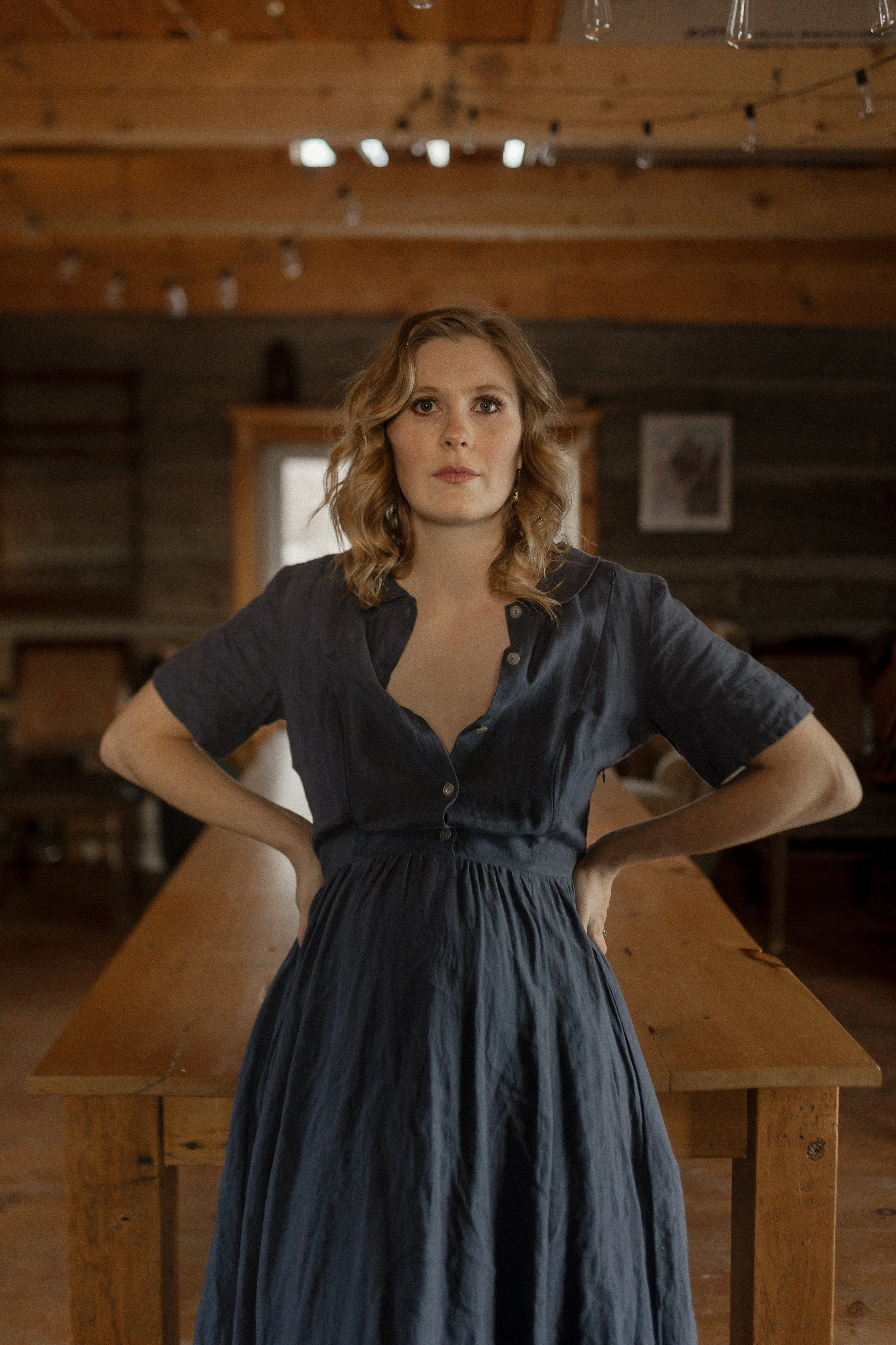 Classic Nursing Dress, Short Sleeve, Moonlight Blue sold by Son de Flor product image thumbnail 2
