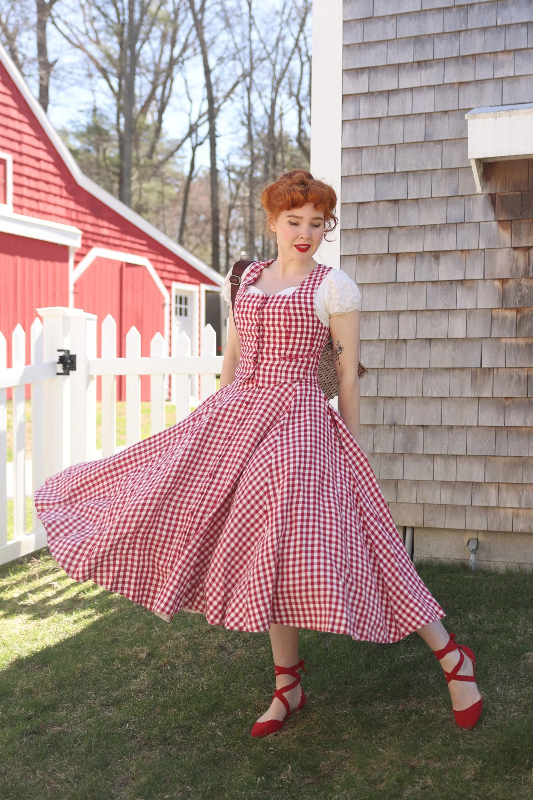 Second Breakfast Vest, Sleeveless, Red Gingham sold by Son de Flor product image thumbnail 2