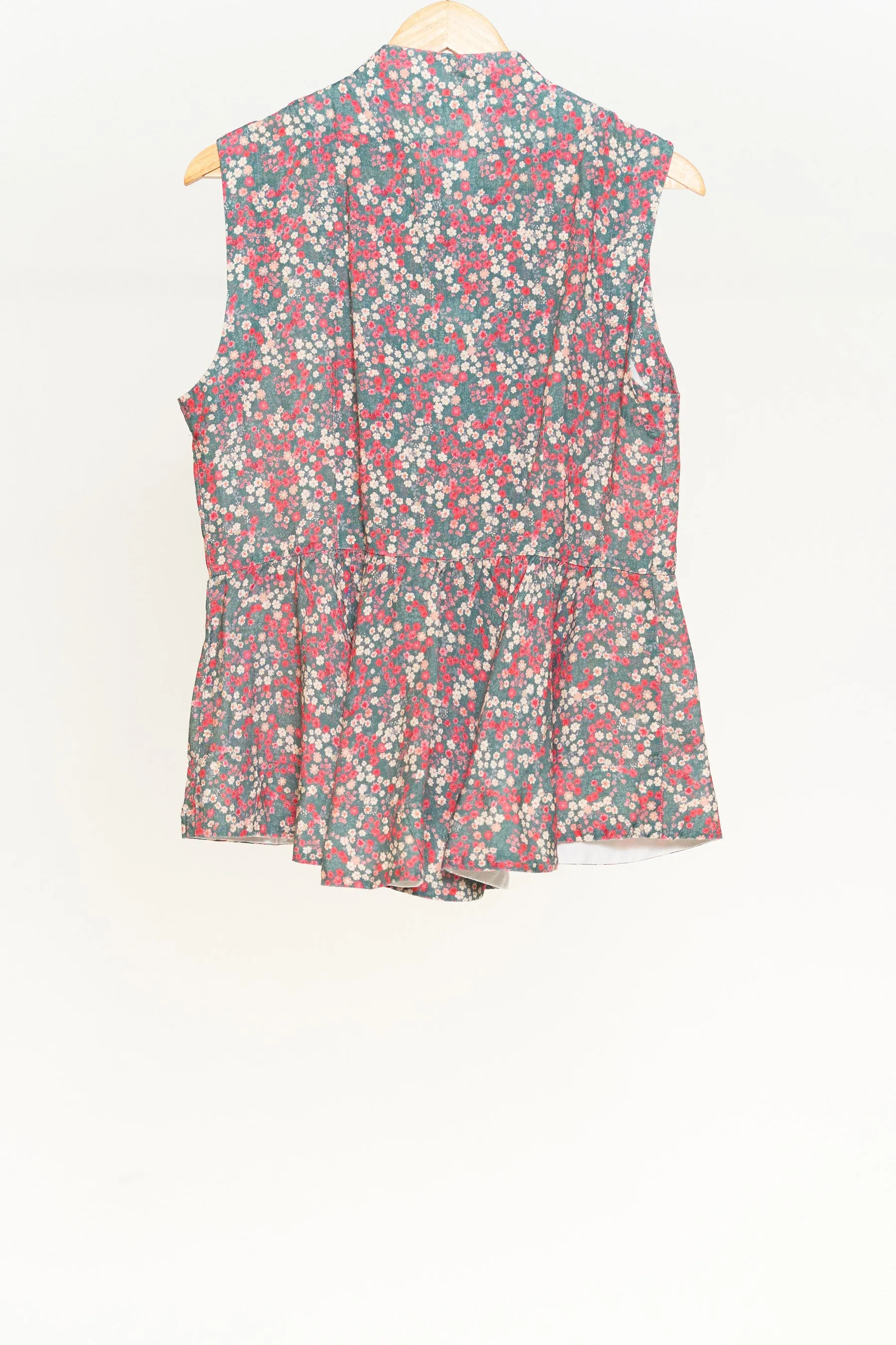 Peplum Vest, Ditsy Floral, Sleeveless sold by Son de Flor product image thumbnail 2