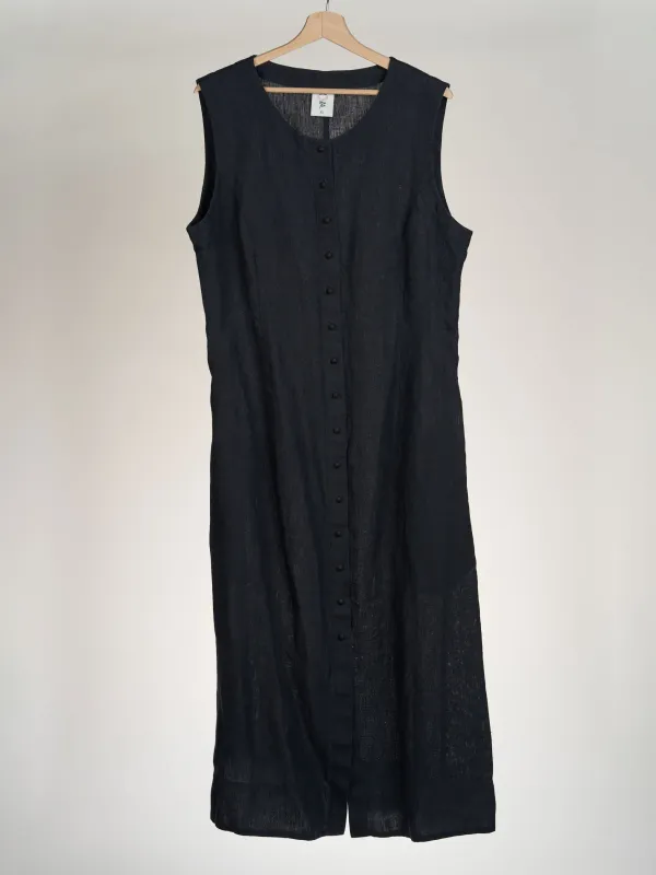 Button Down Dress, Night Navy, Sleeveless sold by Son de Flor