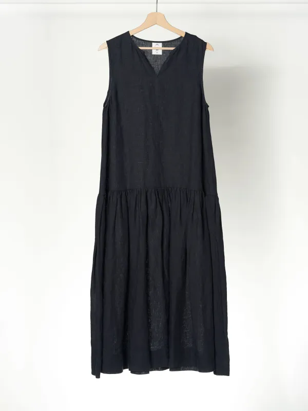 V-Neck Smock Dress, Sleeveless, Night Navy sold by Son de Flor