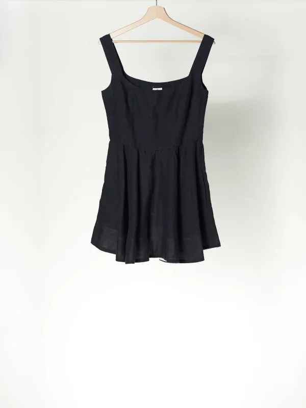 Sleeveless Mini Pinafore Dress, Night Navy made by Son de Flor