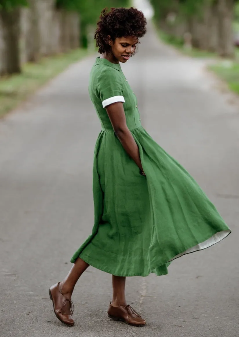 Classic Dress, Short Sleeve, Spring Green sold by Son de Flor product image thumbnail 4