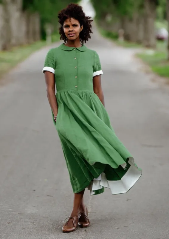Classic Dress, Short Sleeve, Spring Green sold by Son de Flor