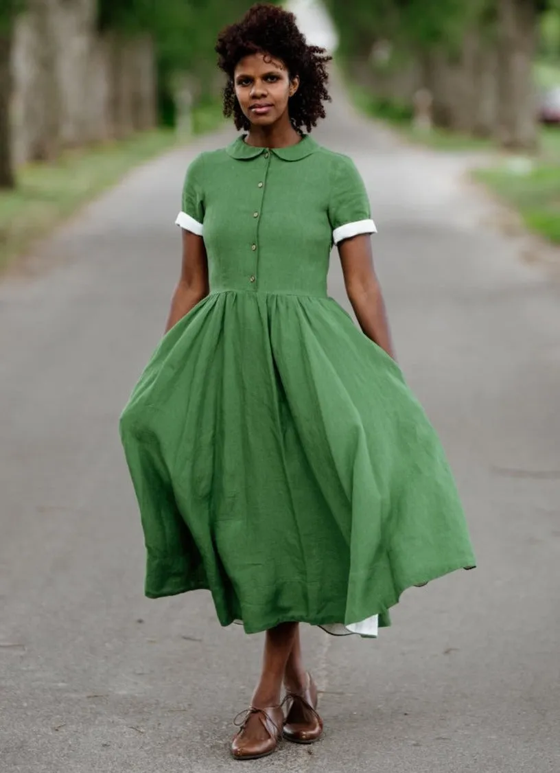 Classic Dress, Short Sleeve, Spring Green sold by Son de Flor product image thumbnail 3