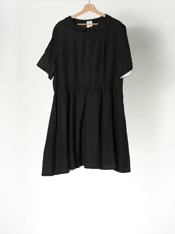 Mini Classic Dress, Black Pansy, Short Sleeve sold by Son de Flor