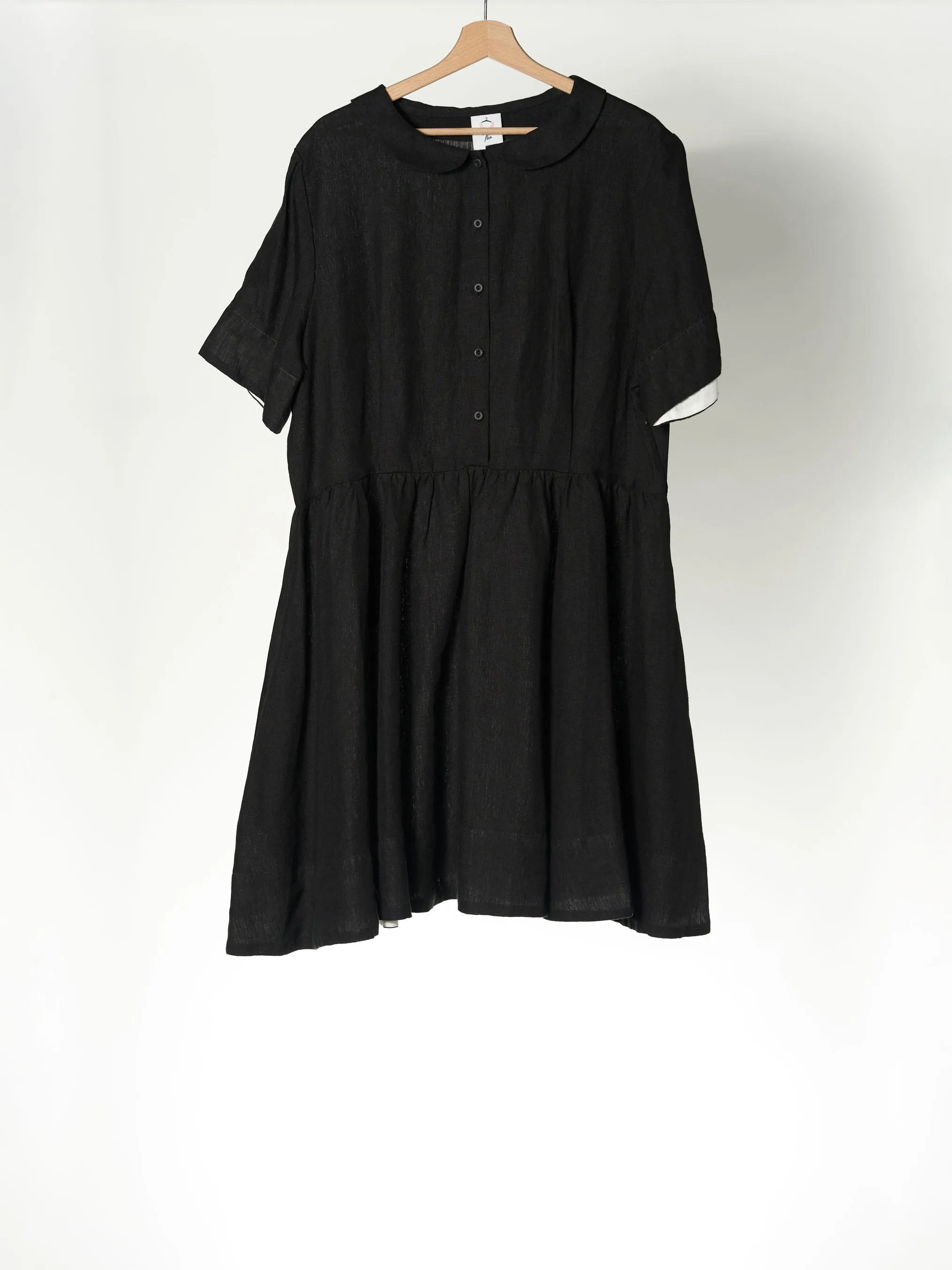 Mini Classic Dress, Black Pansy, Short Sleeve sold by Son de Flor