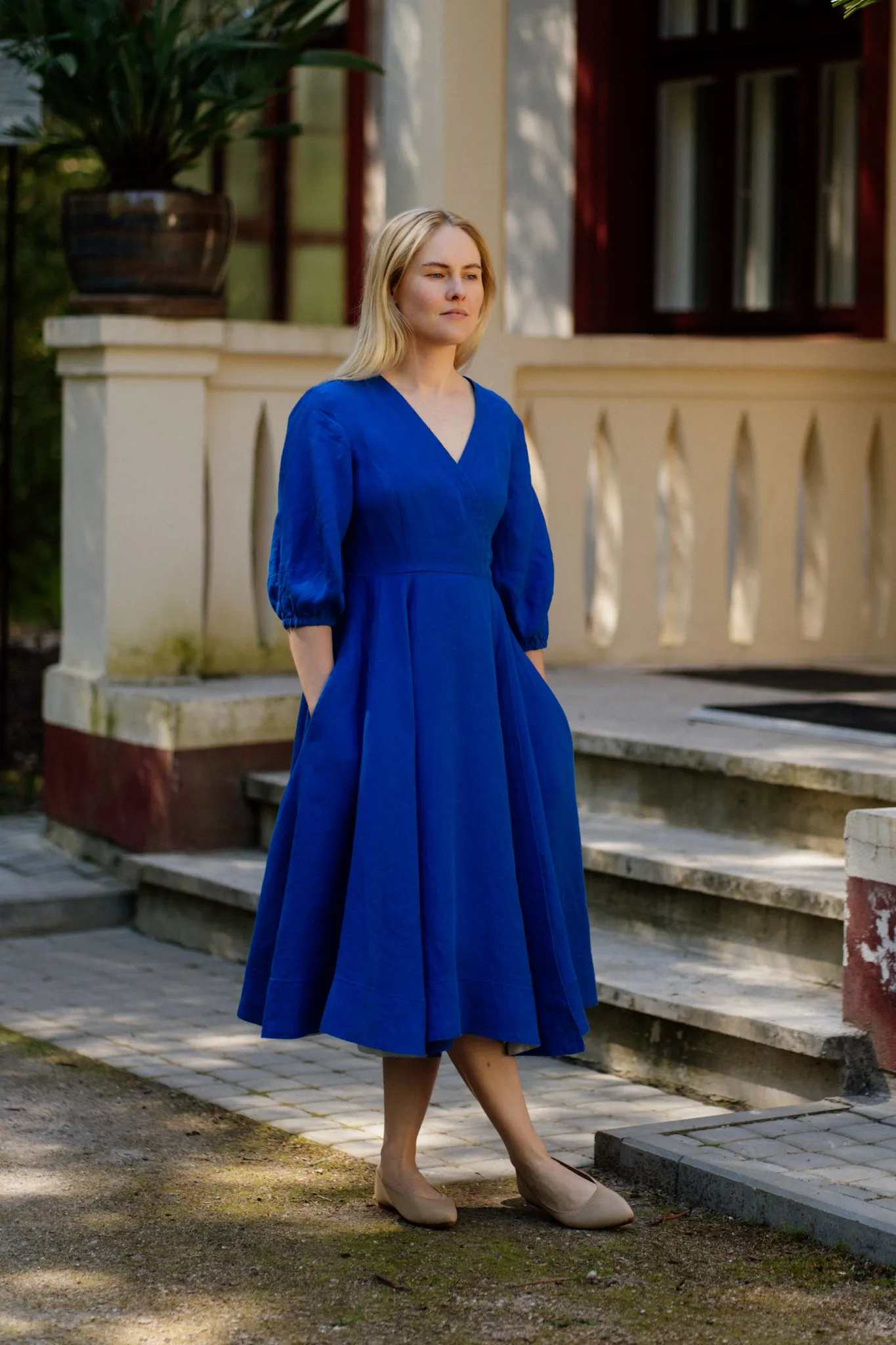 Wrap Gaia Dress, 3/4 Sleeve sold by Son de Flor product image thumbnail 4