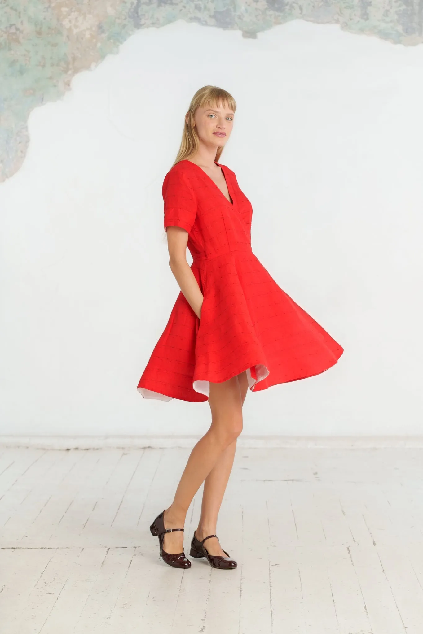Mini Wrap Dress, Short Sleeve sold by Son de Flor product image thumbnail 4