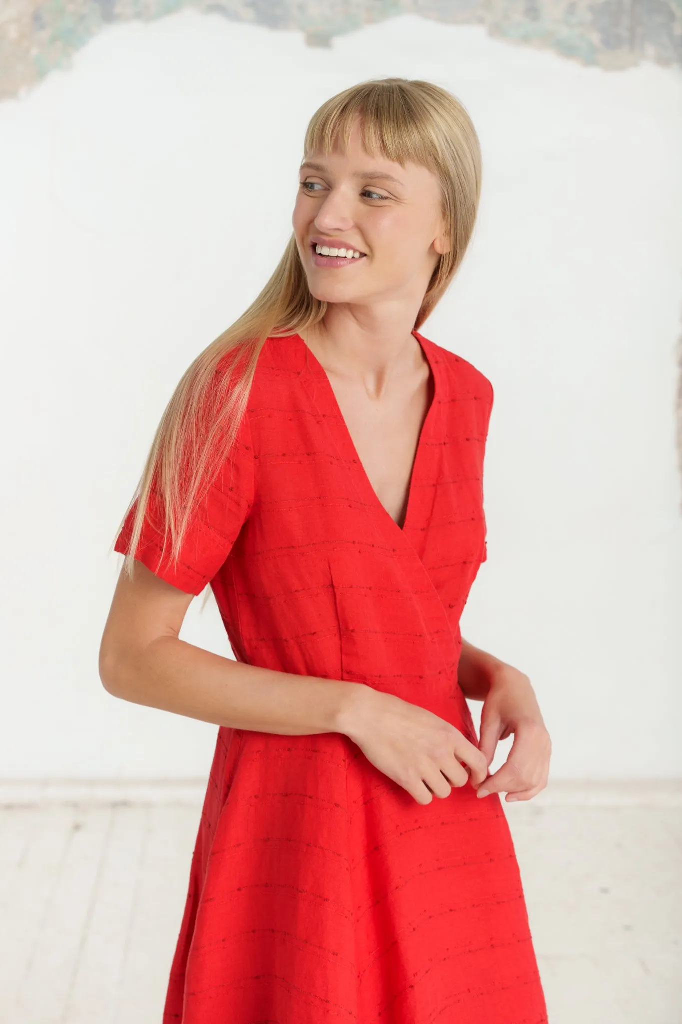 Mini Wrap Dress, Short Sleeve sold by Son de Flor product image thumbnail 3