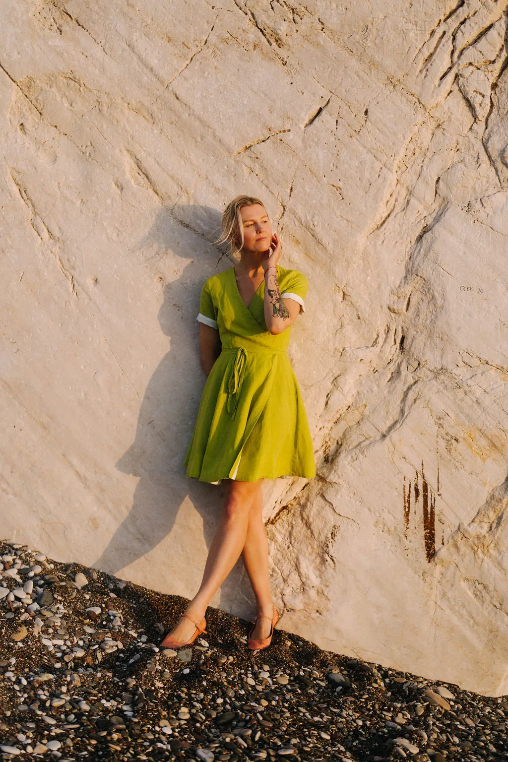 Mini Wrap Dress, Short Sleeve sold by Son de Flor product image thumbnail 2