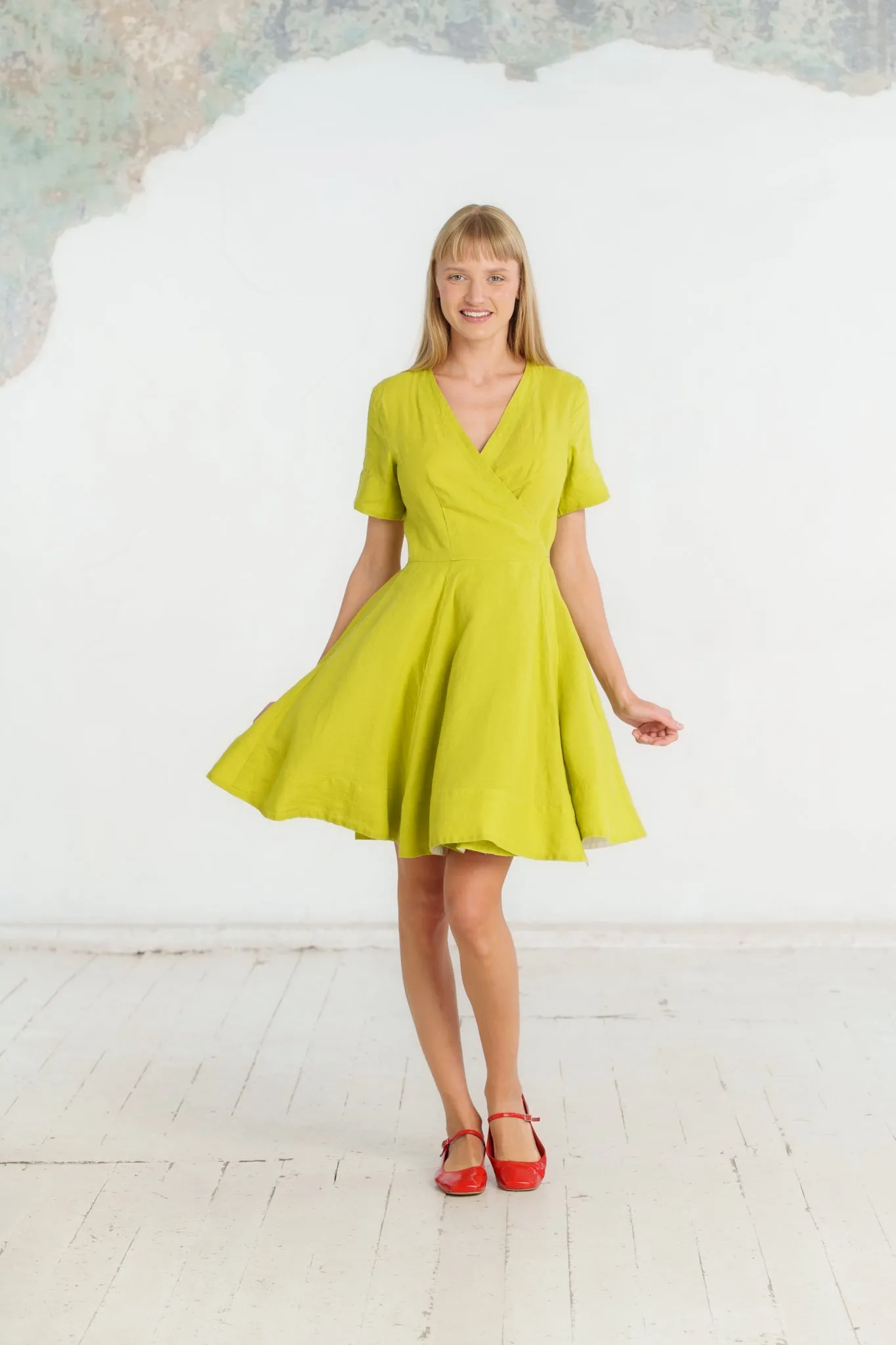 Mini Wrap Dress, Short Sleeve sold by Son de Flor product image thumbnail 3