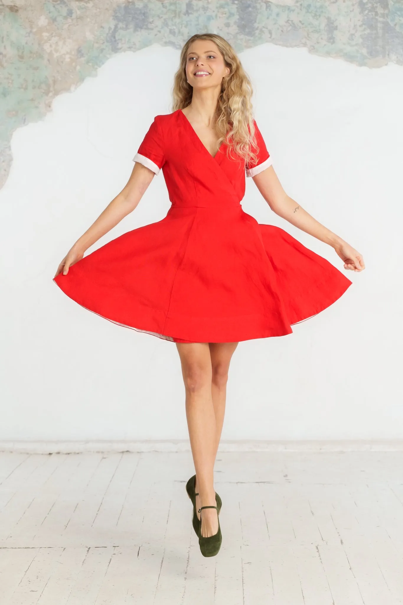 Mini Wrap Dress, Short Sleeve sold by Son de Flor product image thumbnail 4