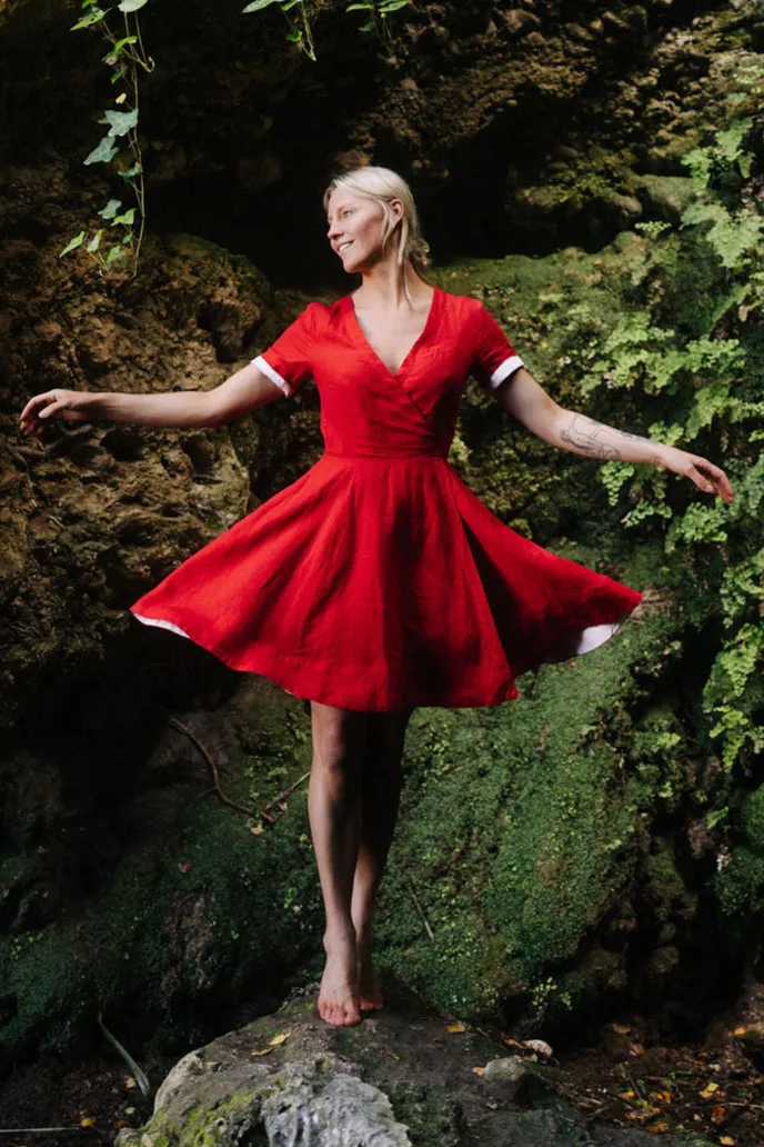 Mini Wrap Dress, Short Sleeve sold by Son de Flor