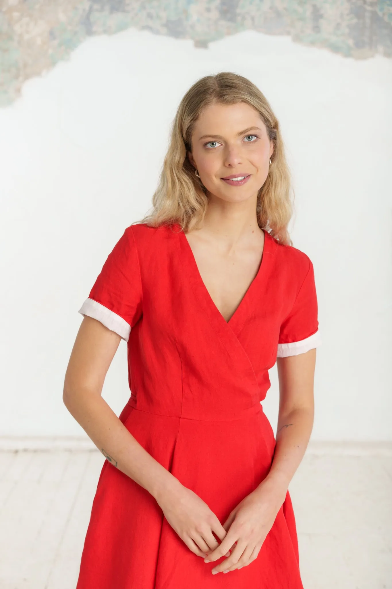 Mini Wrap Dress, Short Sleeve sold by Son de Flor product image thumbnail 2
