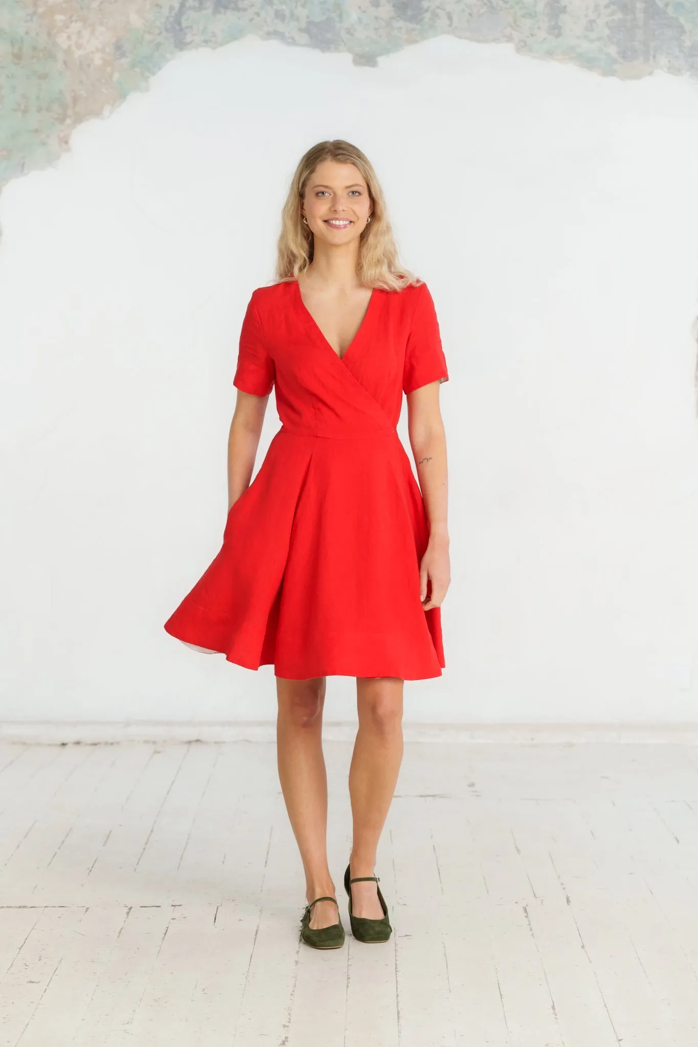 Mini Wrap Dress, Short Sleeve sold by Son de Flor product image thumbnail 3