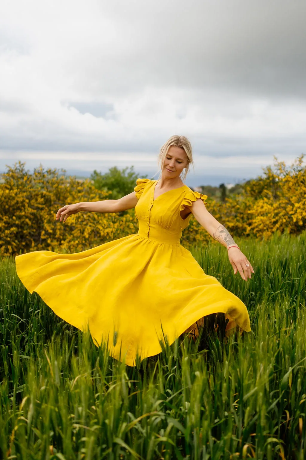 Diane Dress, Ruffle Sleeve sold by Son de Flor product image thumbnail 2