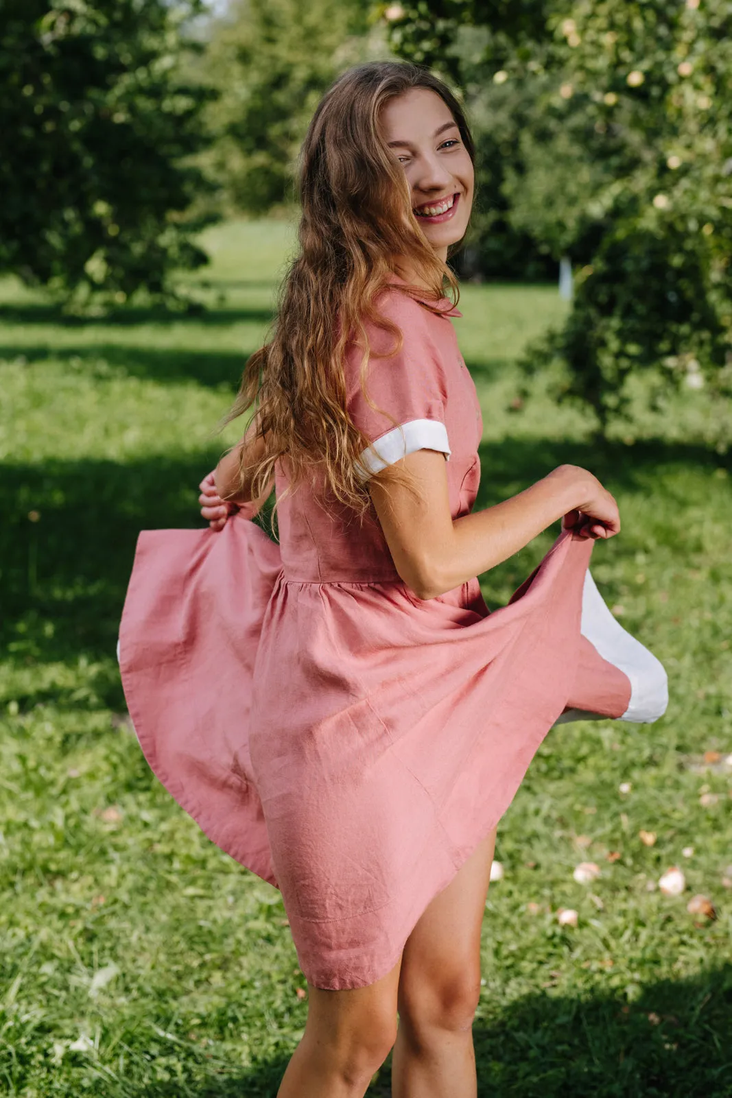 Mini Classic Dress, Short Sleeve, Vintage Pink sold by Son de Flor product image thumbnail 2