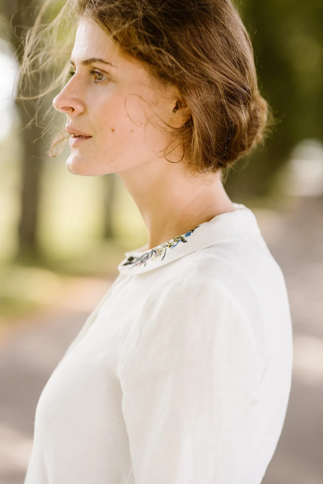 Classic Shirt with Embroidered Collar, Long Sleeve sold by Son de Flor product image thumbnail 2