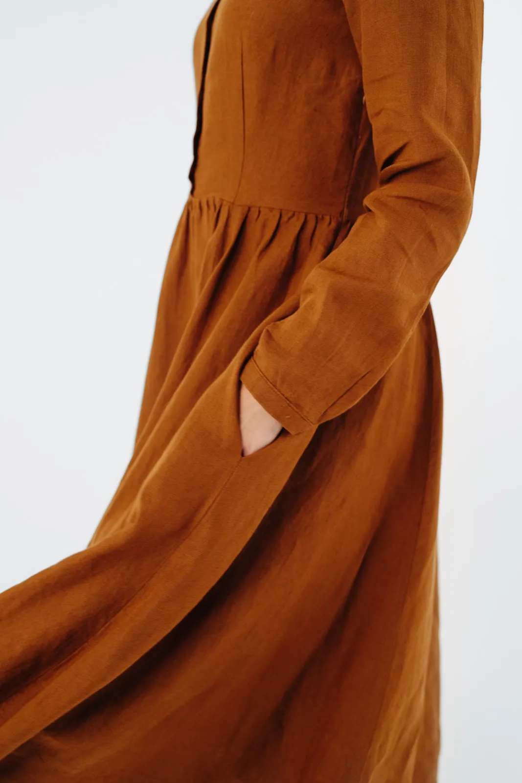 Classic Dress with Embroidered Meadow Collar, Long Sleeve sold by Son de Flor product image thumbnail 5