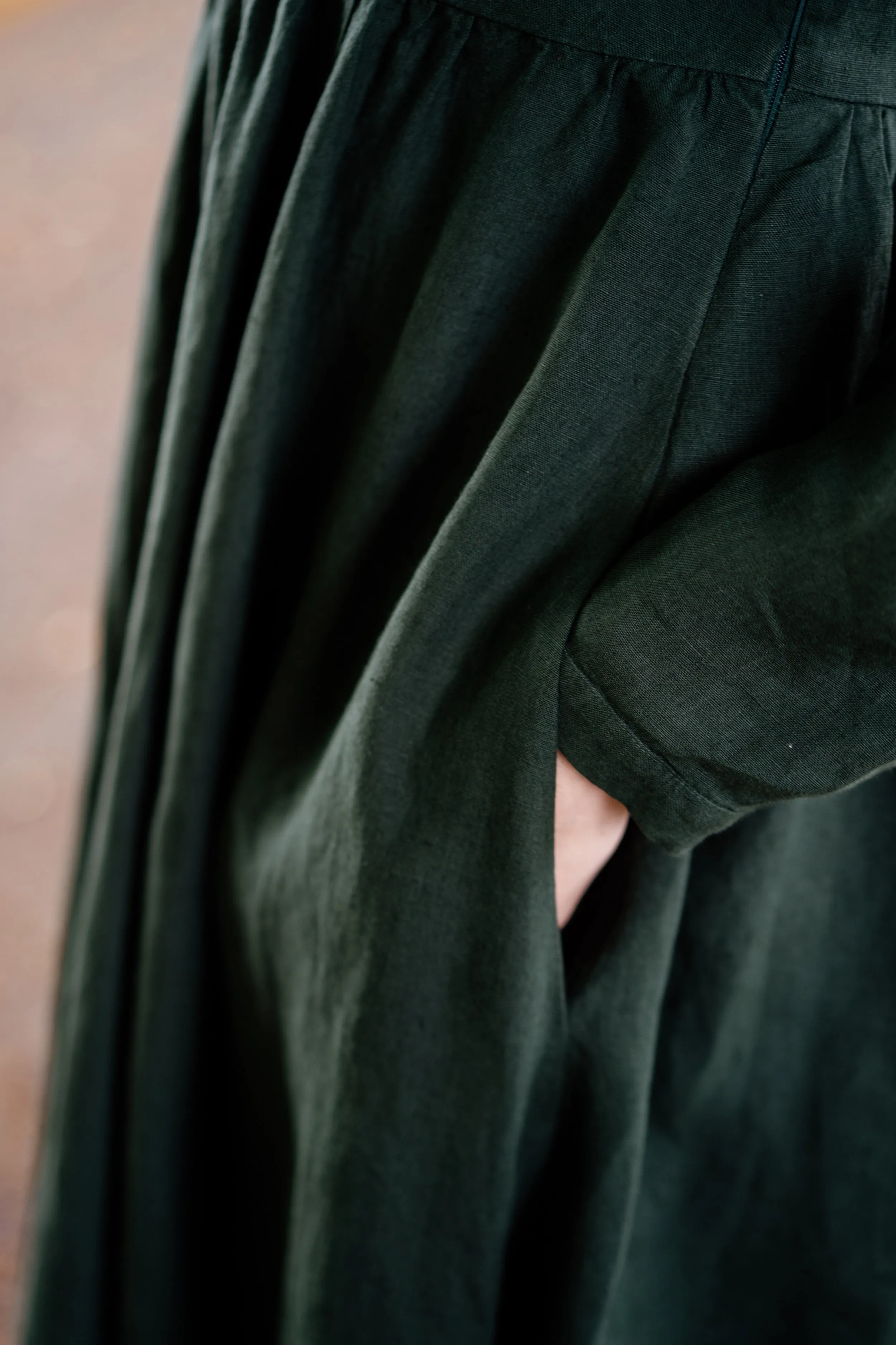 Classic Dress with Embroidered Meadow Collar, Long Sleeve sold by Son de Flor product image thumbnail 4