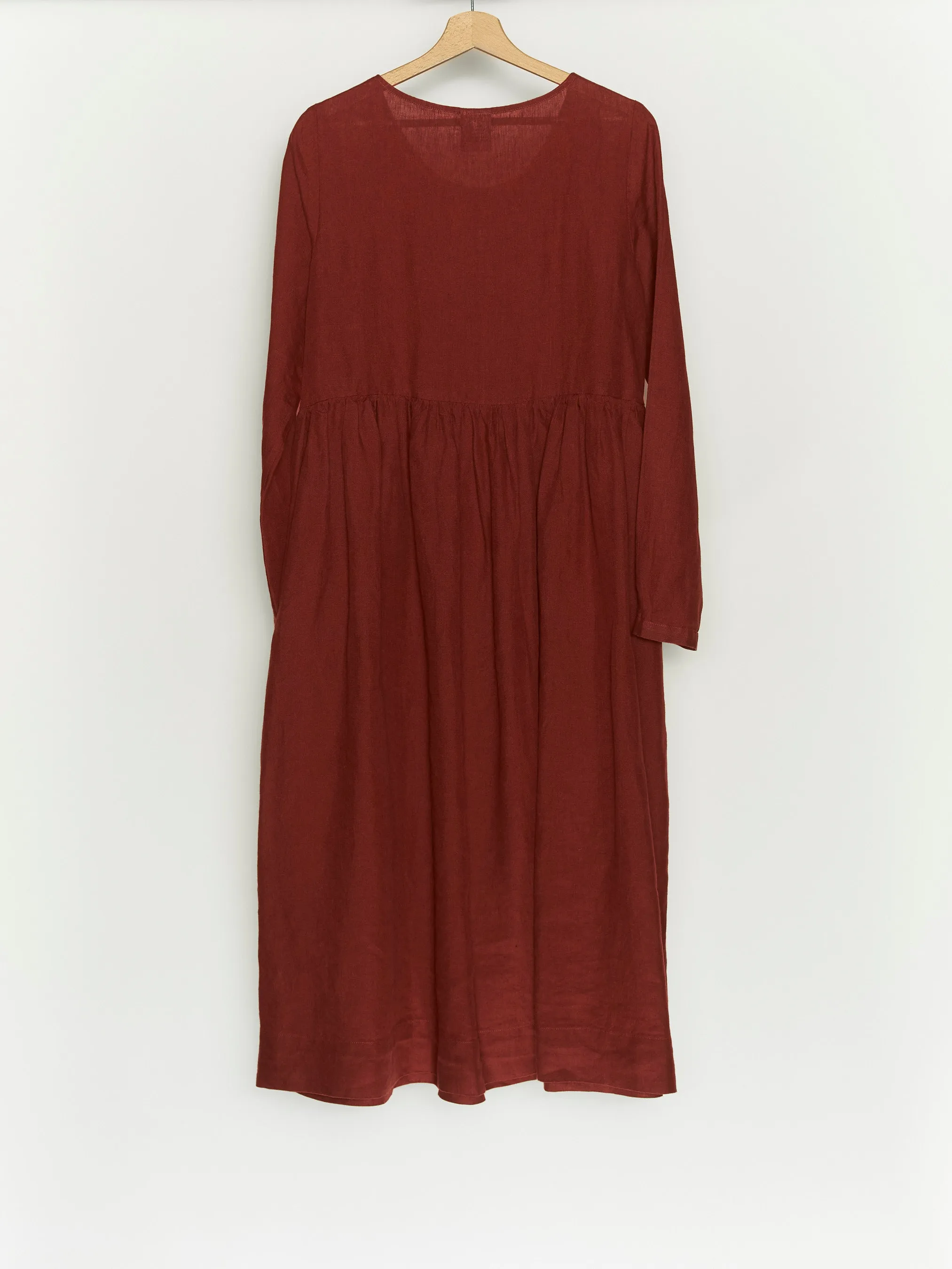 Deep Terracotta Smock Dress, Long Sleeve sold by Son de Flor product image thumbnail 2