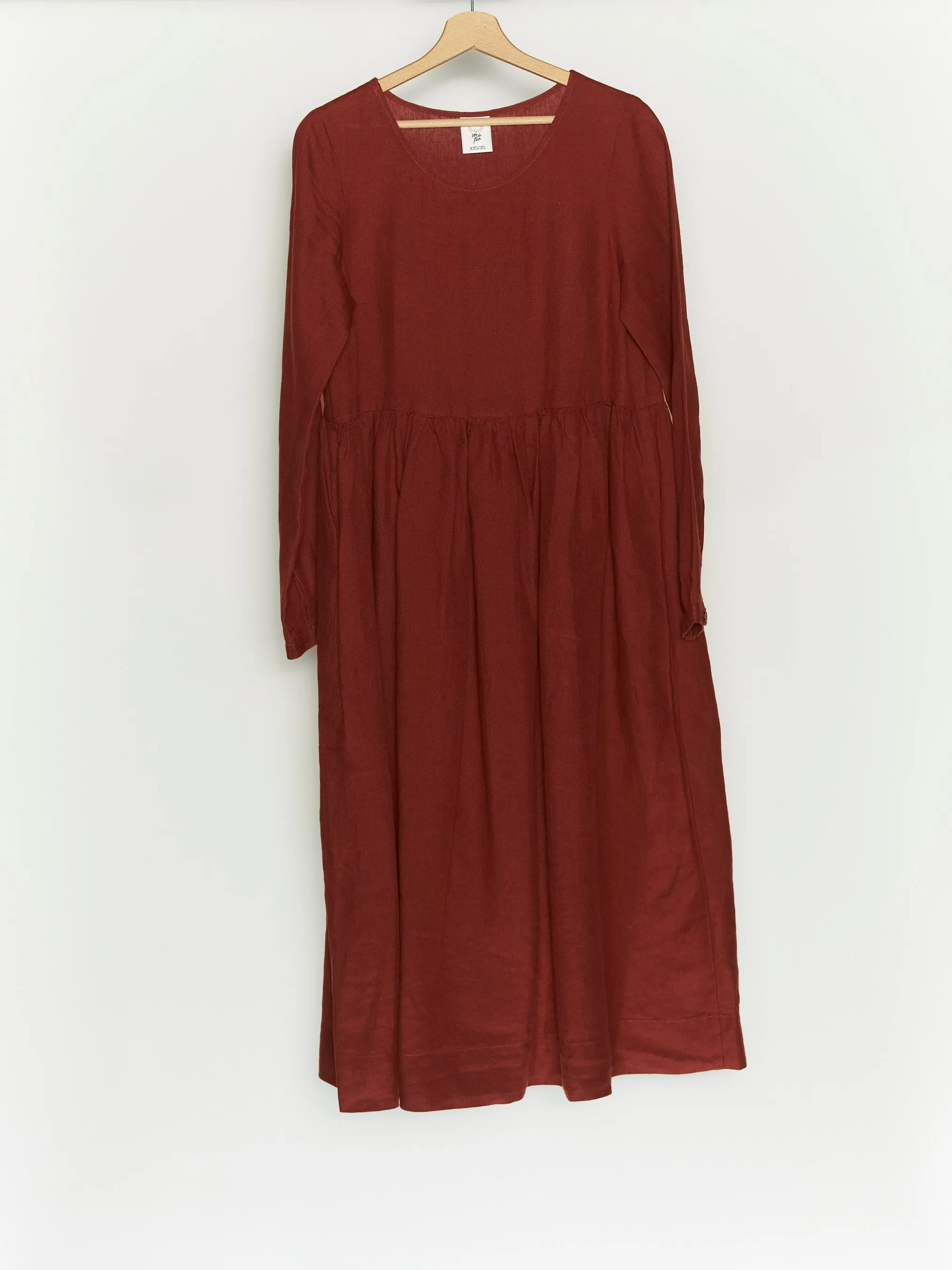 Deep Terracotta Smock Dress, Long Sleeve sold by Son de Flor