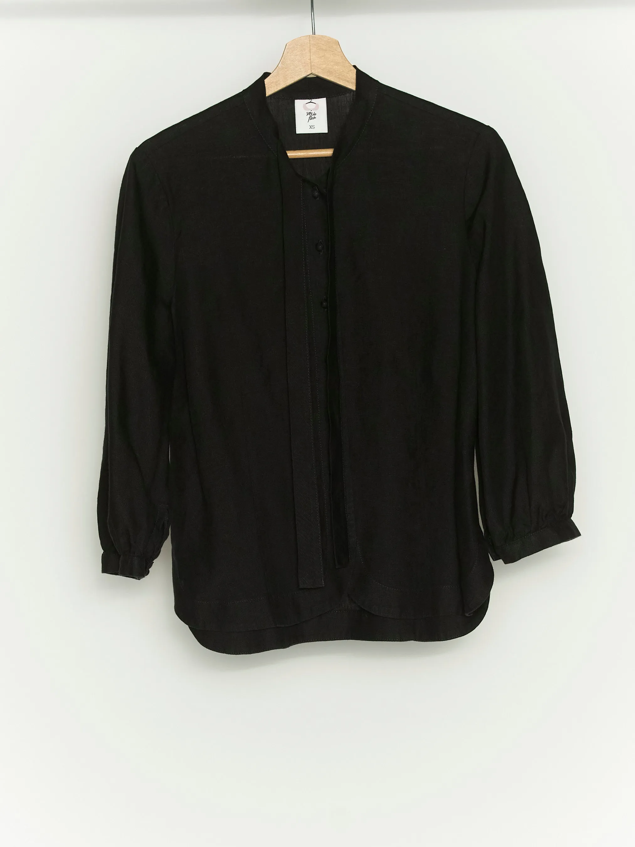 Black Pansy Jasmine Shirt, 3/4 Sleeve sold by Son de Flor