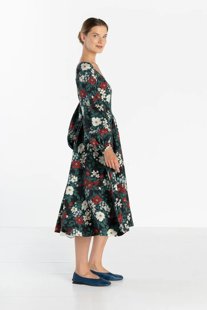 Carmen – Bishop Sleeve Linen Midi Dress sold by Son de Flor product image thumbnail 3