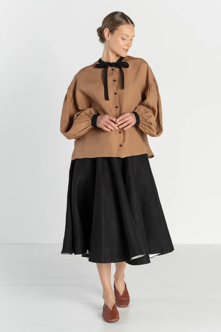 Clementine – Linen Shirt with Bow-Tie Collar sold by Son de Flor product image thumbnail 3