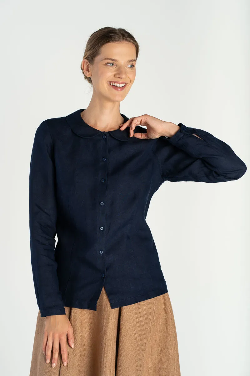 Classic – Linen Shirt with Peter Pan Collar sold by Son de Flor product image thumbnail 4