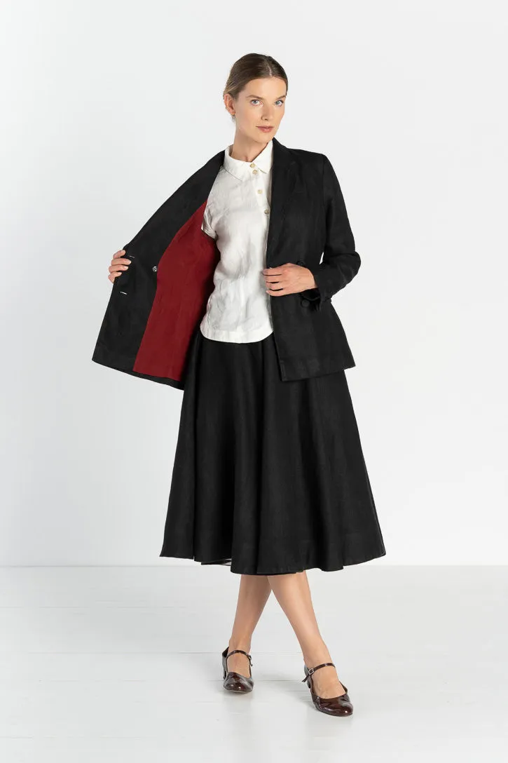 Jane – Tailored Twill Linen Jacket with Double-Button Front sold by Son de Flor product image thumbnail 3
